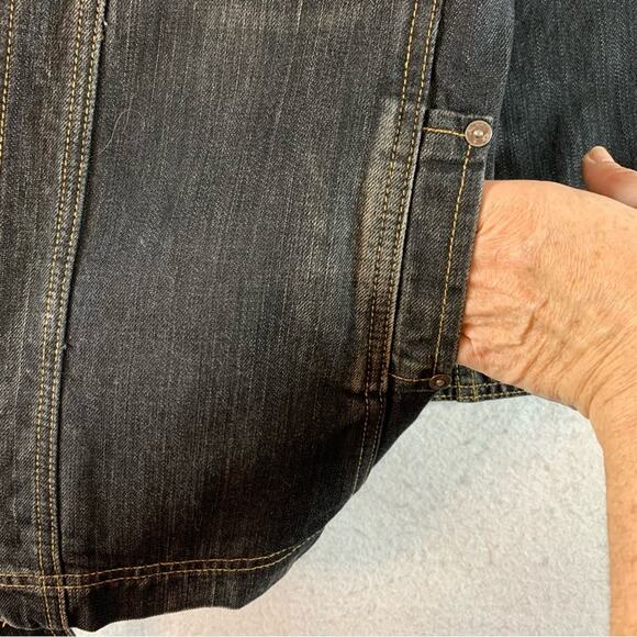 AG Adriano Goldschmied The Tabitha Denim Jacket Sz XS Black Wash Belted‎ - Picture 7 of 15